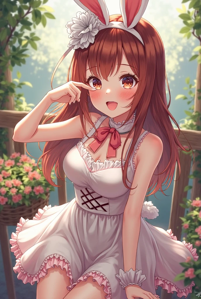masterpiece, Highest quality, detailed, an extremely delicate and beautiful, High resolution, High resolution, High-definition anime, ( Anime Coloring:1.1), motivated light,( beautiful hair), (beautiful face), photo of Perfect Eyes, Perfect Eyes, Perfectly composed photos, detailed face, detailed eyes,( detailed clothing:1.3),( Perfect hands), Small breasts, Round Breasts,  
壊す
moody angle, Upper Body, 1girl, beautiful (Kogaru Gal) girl,( Money,_hair),hair accessory, jewelry, compensate, bracelet, painted nails, compensate, (big hair), (Updo), Shoulder cutouts, Braiding, dress, brown hair, twin Braidings, blush, long hair, white dress, jewelry, Clothing cutouts, 前hair, necklace, Floral print, Bare shoulders, Straw hat, clavicle, hair bow, Short sleeve, ribbon, Brown hat, hair over shoulder, detailed panties, Panty shot,Break the vibrator 
( like:1.6),( Embarrassing. spike:1.2), blush, Contorting the mouth, very detailed background, Sitting,( Spread your legs:1.2), Day, null, Flower Field, petal,  Park bench, On the bench, Grass, 