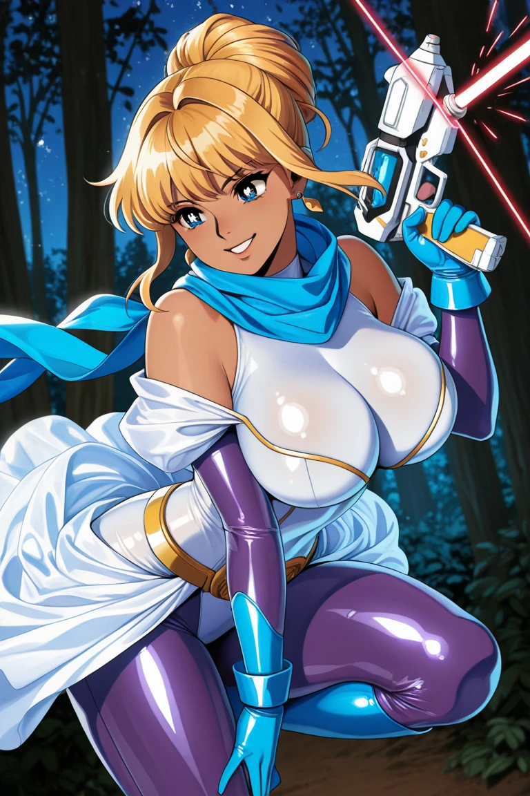 score_9, score_8_up, score_7_up, score_6_up, source_anime, BREAK 1girl, solo, Sigui, jewelry,necklace, long brown hair, Bangs, purple cape on her head, green eyes, long sleeves,white panties, white bra, cleavage, horny face, legs focus, thick legs, huge breasts, underbutt, behind, looking at you, grin, standing, church