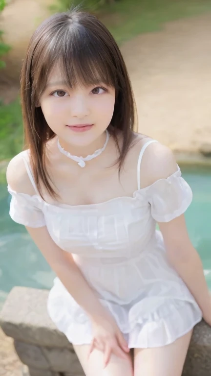 tabletop,face light,beautiful detailed eyes, droppy eyes,beautiful detailed lips, extremely detailed eyes and face, long eyelashes, 1japanese girl, fantasy character, (Final Fantasy, yuuna),smile,short hair,elegant white dress,break, blue long skirt,break,magical girl, highly detailed, fantasy landscape, dramatic lighting, glowing effects, mist, intricate details, volumetric lighting, cinematic composition, hyper realistic, 8k, best quality, masterpiece, photorealistic,Highres fix