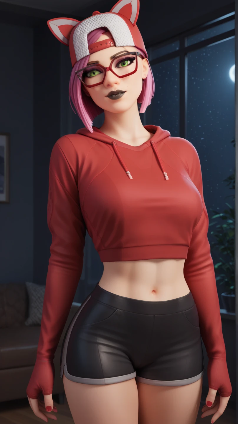 {(Margot Robbie legging preto de couro, pink fleece hooded sweatshirt, sensual)corpo perfeito, cintura fina, coxas musculosas, quadril largo, coxas largas}.