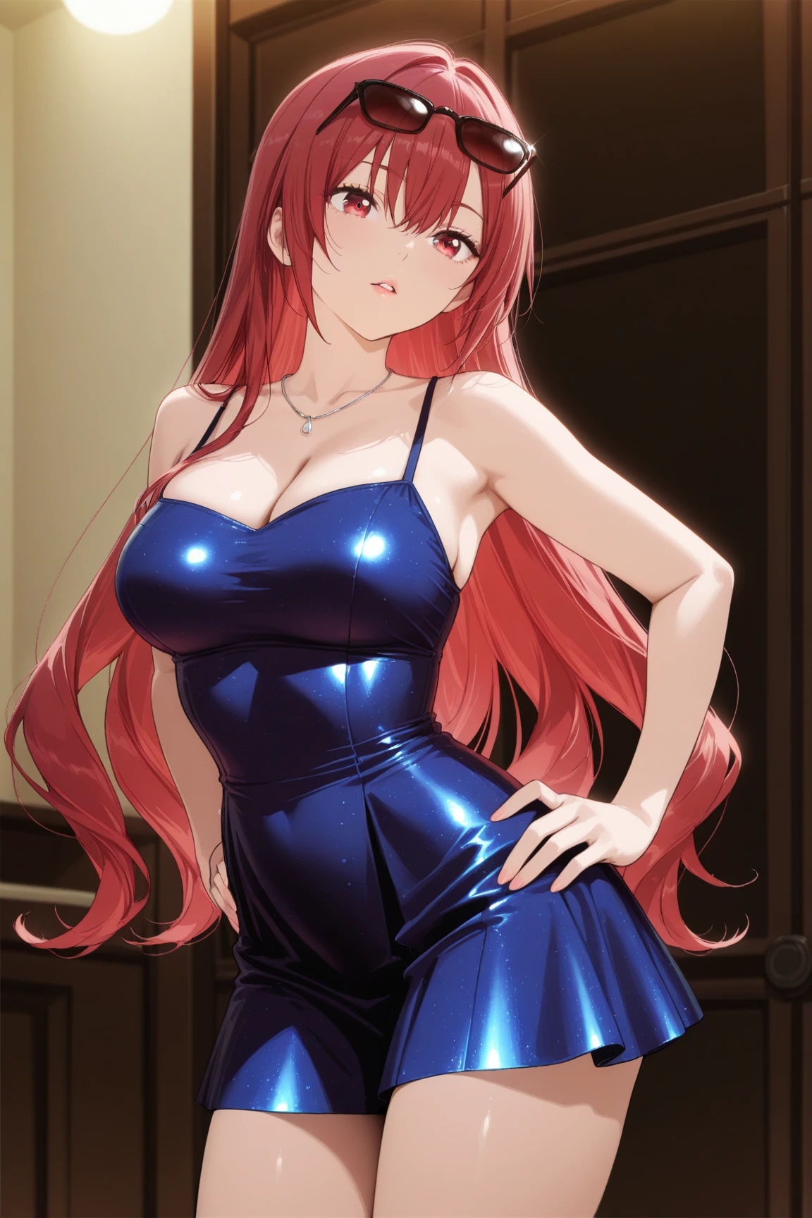 girl，Large Breasts，long hair，Topless