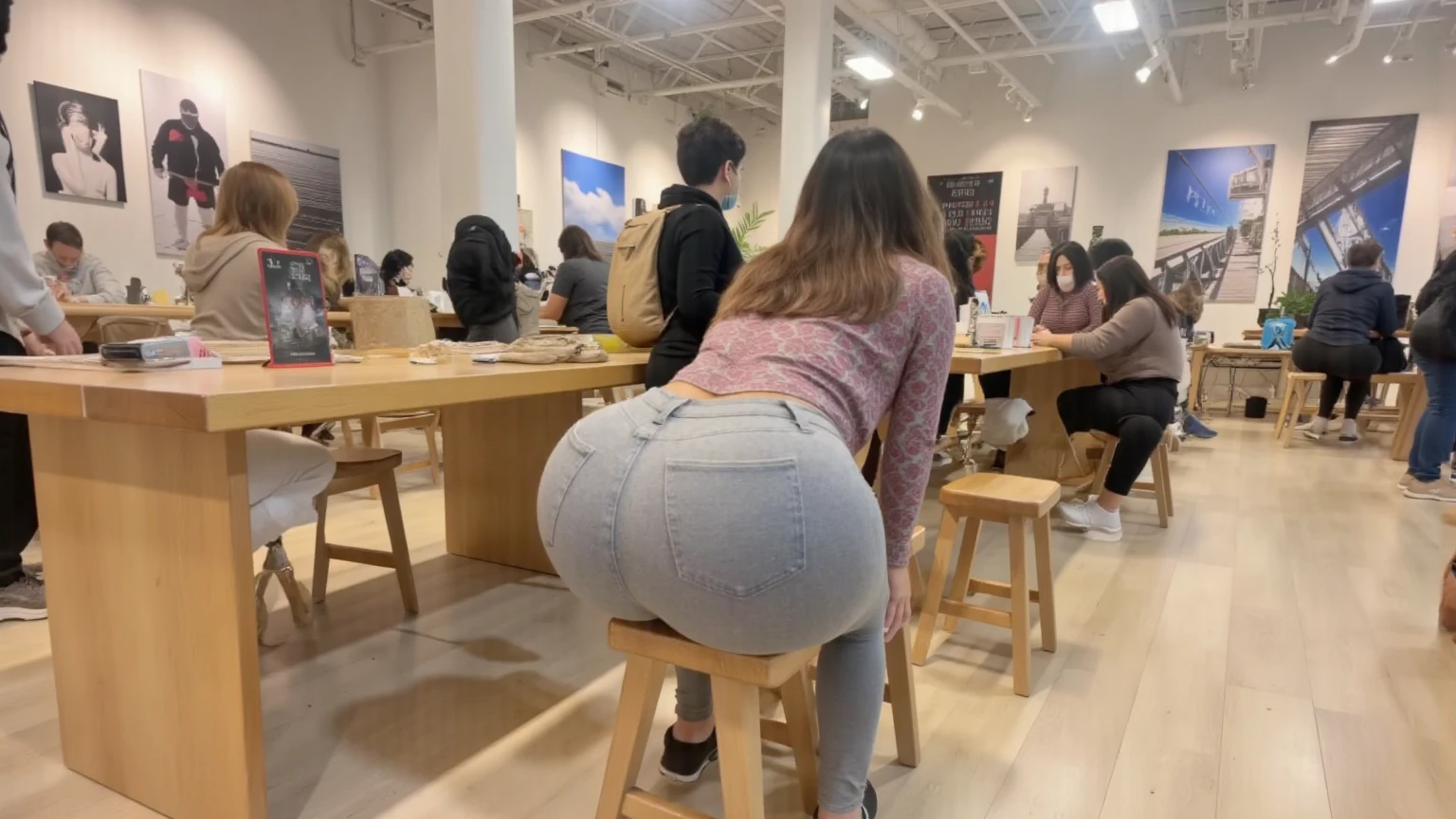 (((A girl sits on the floor of a Japanese convenience store late at night、The man who directs it)))、(High resolution:1.3), (16k, Photorealistic, Raw photo, Best image quality: 1.4), Japanese, (One Girl),  (Black-haired、short hair:1.3), Beautiful Hairstyles, (Realistic Skin), Beautiful skins, attractive, 超A high resolution, Surreal, High detail, Golden Ratio, Highly detailed cute girl,(20-year-old), (ass:1.3)、(real big dick put in the vagina:1.6)