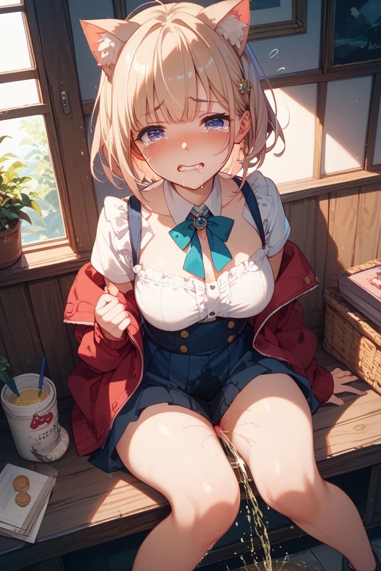 top-quality、超A high resolution、(Photorealsitic:1.4)、Crisp skin、Realistic skin texture, 4K, Model Body Type、White skin、Realistic Skin, Natural skin texture,1 girl、(thin hair, black, short, faded ash gray hair:1)、(huge-breasted:1.3), cleavage:1.2, cute, blush, looking at viewert、short hair,nsfw,((not c Sakae Nanayo tttopsless:1.3)), ((mini panties)), ((Accentuate your breasts)), ,((sitting on entrance, apartment)), ((Photo of looking up:1.3)),((Full body photo)),