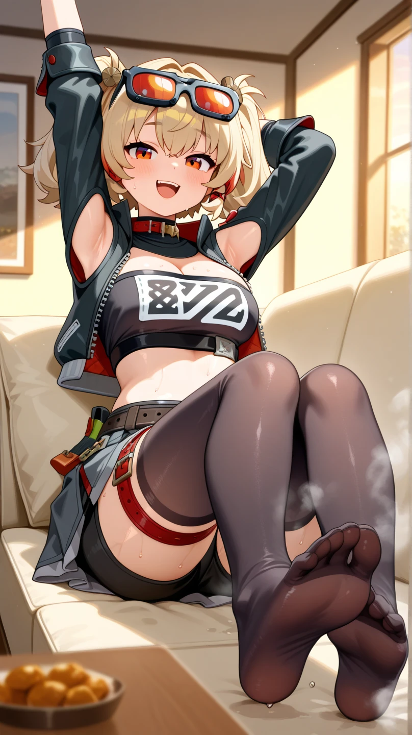 shaw, in bed, bikini, squirrel tail,