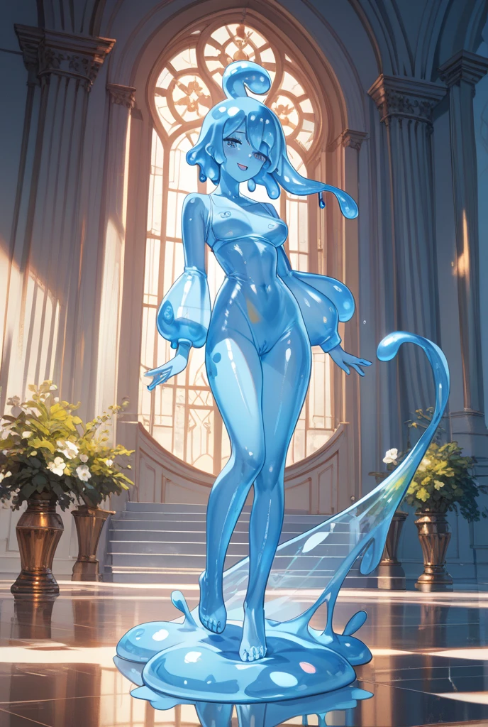 a woman with blue hair and a teal ballroom dress is standing, style artgerm, trending artgerm, artgerm lau, artgerm style, style of artgerm, as seen on artgerm, artgerm and rossdraws, extremely detailed artgerm, like artgerm, artgerm art, blue sea-elf, full body, Blue skin, azure complexion, TEAL SKIN, BLUE ELF