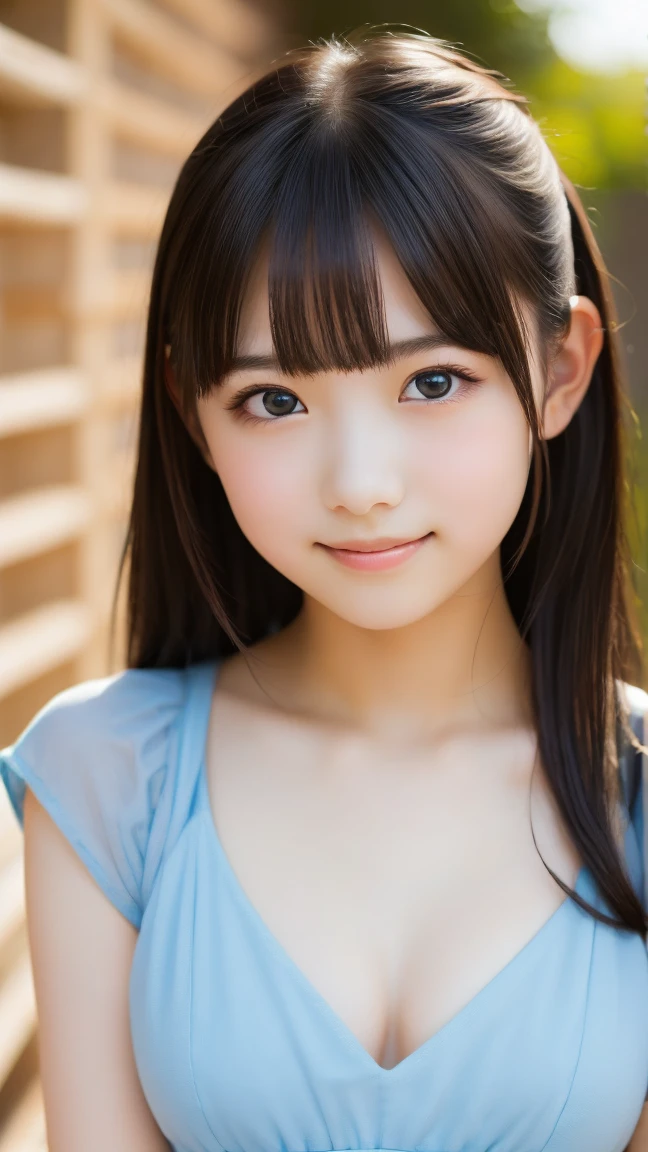 8K、cute、Adult Girls、detailed、Braid your hair in an intricate way、Looking into the camera、Casual summer clothes、smile