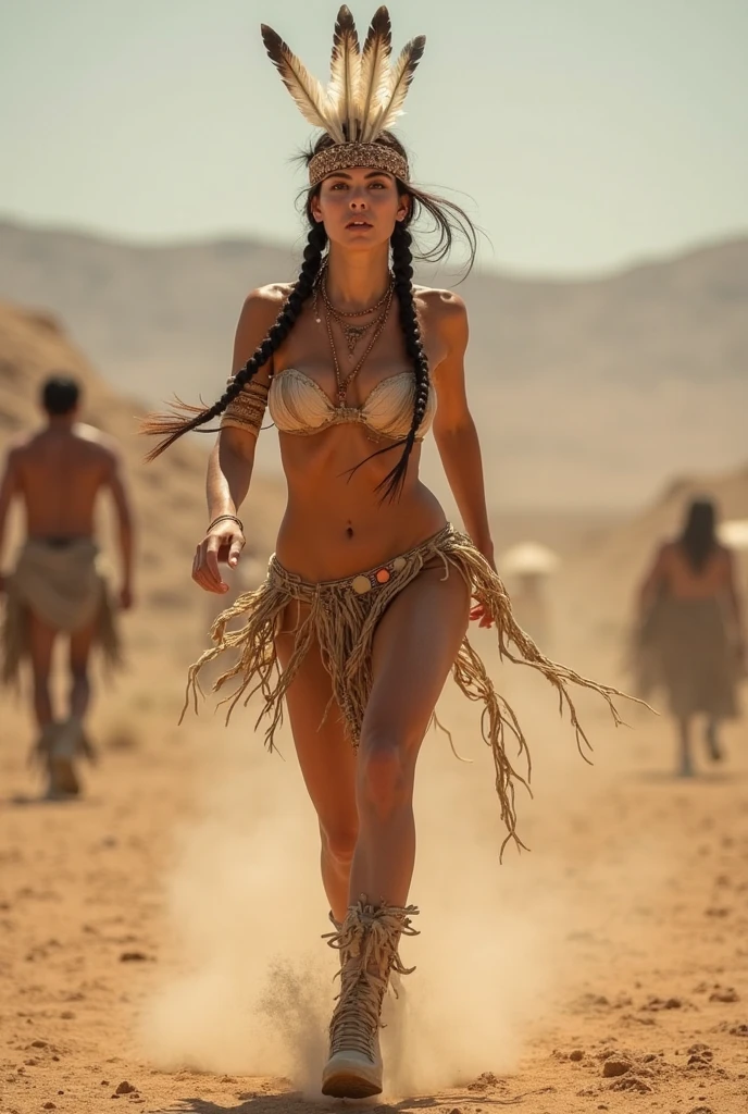 (Asian woman), ((หน้าbeautiful)), (detailed face), (Female shaman), ((naked))
, ((See the beautiful back and buttocks)), ((loincloth)), Female shaman, tied up, suspended, in an ancient ritual, in the middle of a village, with beautiful and intense facial features
, surrounded by many warriors fighting and many injured or fallen. The scene is strong and intense
, Beautiful girl with slim abdominal muscles: 1.4, Six pack abs: 1.4, Chest Botox, small, perfect athlete body, slim, (See the legs), legs details, (Barefoot), ((see full body))
, ((Turn your face and stare at the audience.))
, (proportional figure), very detailed image, (In ancient ceremonies), (outdoor), (Many villagers), (In traditional Thai costume), (Stand and look)
, realistic, Highly detailed, perfect composition
, beautiful, There are complicated details., Incredible detail
, Artistic photography in 8k, There are too many details., Masterpiece