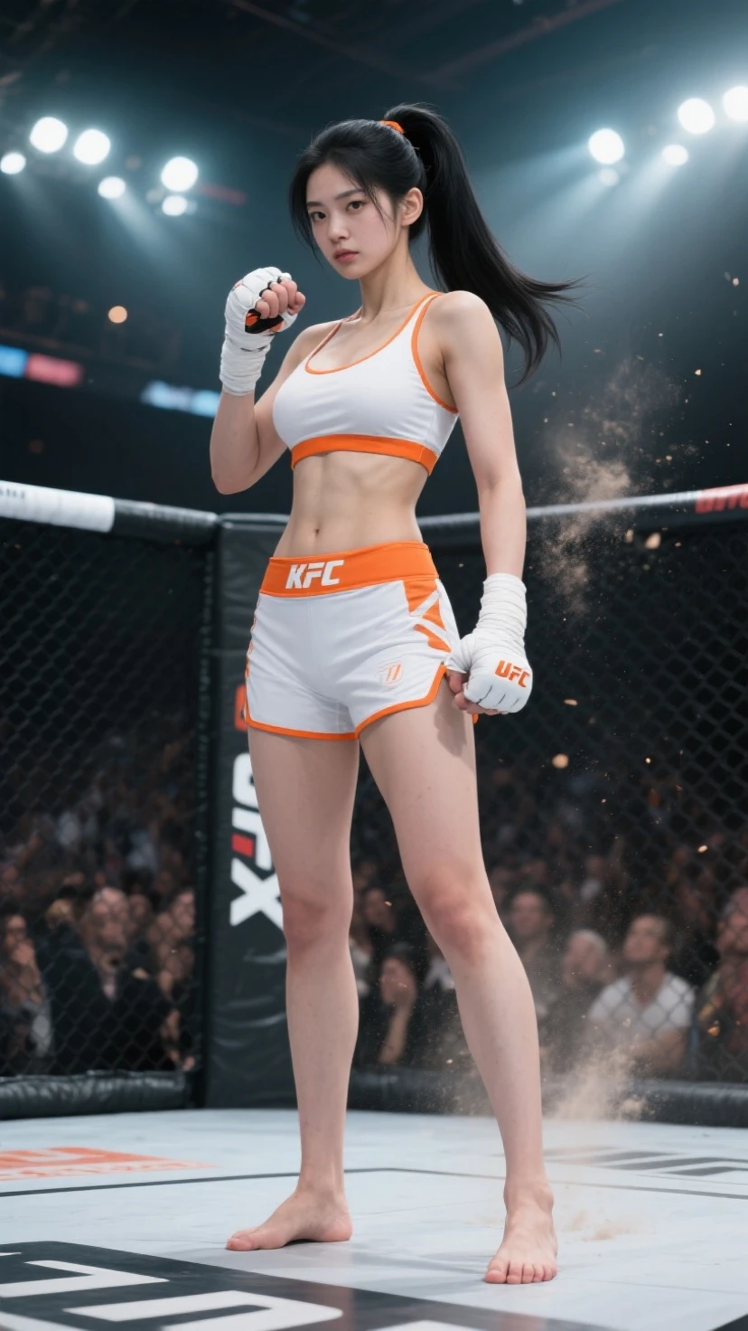 (masterpiece), best quality, expressive eyes, perfect face, HD, 4K, Thailand MMA girl, killer, tanned, (masterpiece), best quality, expressive eyes, perfect face, abs muscular, 1girl, beautiful face, thicker eyebrows, Beauty of beauty, (shinny skin, bob cut with movement), black eyes, eyebrows, Looking at Viewer, red polyester bodysuit, smiling look, smile expression, standing in frustration, Black hair, (large swaying chest, A slender,), full body, bandage wrapped legwear, muscles, collarbone, slim waist, slim athletic build, Studio Lighting, Muaythai headband, bandage MMA gloves, Sweating, underworld fighting room, Thai face, (masterpiece), best quality, expressive eyes, perfect face, Thailand MMA girl, killer, tanned, (masterpiece), best quality, expressive eyes, perfect face, 1girl, beautiful face, Beauty of beauty, (shinny skin, bob cut with movement), black eyes, eyebrows, Looking at Viewer, red polyester, Fatigued look, bloodthirsty expression, standing in frustration, Black hair, (large swaying chest, A slender,), full body, bandage wrapped legwear, muscles, collarbone, slim waist, slim athletic build, Studio Lighting, Muaythai headband, bandage MMA gloves, Sweating, underworld fighting room, Thai face, hard knee veins, MuayThai, perfect anatomy, bandaged foot, feet, dolphin shorts, solo, cum inside, sperm inside, wet shorts, Mizuno brand clothing, kickboxing, kicking feet, kick pose, veins knee, two leg, bandages, bandage fighter, obliques, MuayThai, perfect anatomy, bandaged foot, feet, MMA shorts, solo, cum inside, sperm inside, wet shorts, kicks, Her Name, Thai face woman, bleeding, wounded, bruises, rich wealth, tanned skin, tan skin, brown skin color
