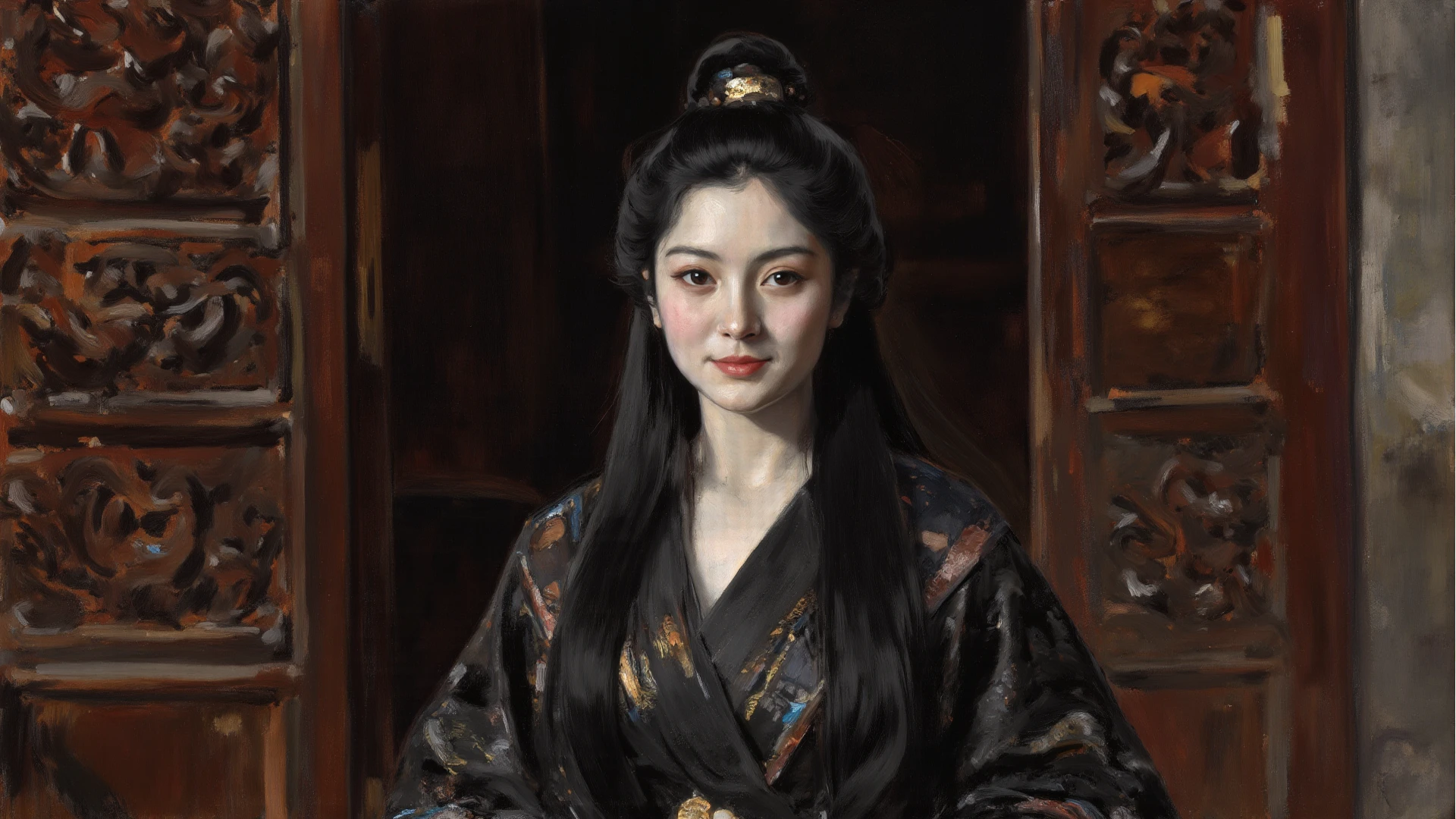  (((Iconic Lady in darkness sunny colors but extremely beautiful))) (((masterpiece,religious, minimalist,mysterious hyperrealistic))) (((Monochrome solid colors))) (((Gorgeous,sophisticated))) (((by Michael Curtiz style,by caravaggio style))),digital artwork by Beksinski，Zhao Liying，Liu Shishi，Liu Yifei