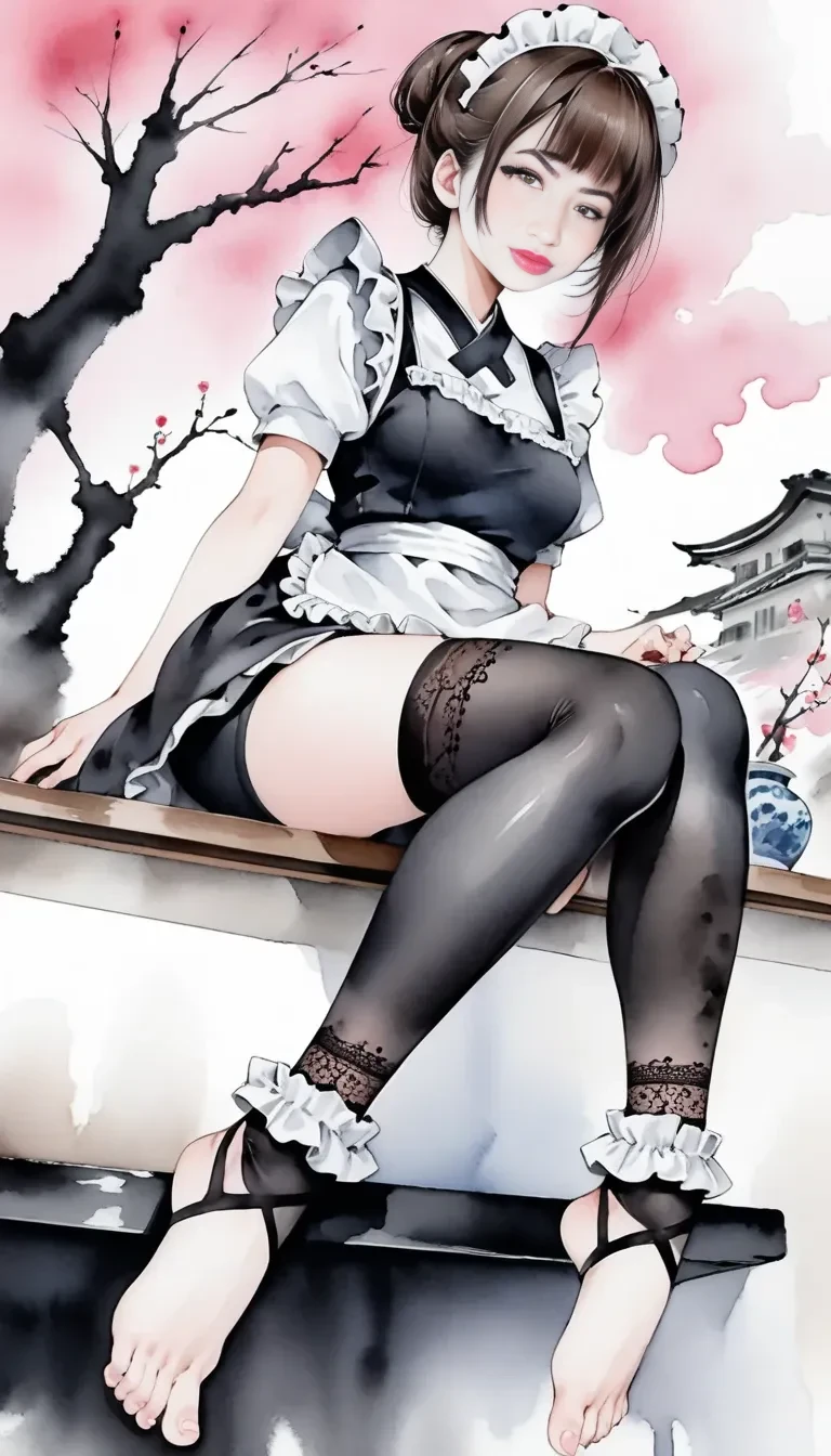 1girl, solo, (masterpiece, best quality:1.4), extremely detailed face, perfect lighting, tingyunhsr, green eyes, hair between eyes, ponytail, animal ears, fox tail, jewelry, dress, cleavage, bracelet, clothing cutout, cowboy shot,lift one's legs,toes,both feet,