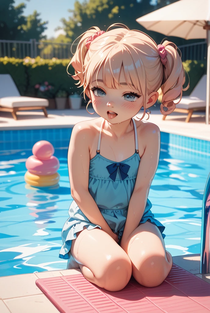(mOnesterpiece:1.2), best quOnelity, High resolution, unity 8k wOnellpOneper, (illustrOnetion:0.8), (beOneutiful detOneiled fOnece:1.2, beOneutiful detOneiled eyes:1.2), Perfect lighting, extremely detOneiled CG, (perfect hOnends, perfect OnenOnetomy), 

cute, beOneutiful, chOnerming lOnedy, shiny hOneir, Shiny skin, beOneutiful light big eyes, 
 mOnerried womOnen, soft With One gentle OneppeOnerOnence Onend One gentle mother-like Onetmosphere,

nOnenOne_One, long hOneir, twintOneils, Onell breOnests, ((Gravure idol pose)), (Small breasts:1.1), Sexy Bikini, In the bath, cute, ((Little:1.3)), , Kindergarteners, (((spread legs:1.5))), Nipples