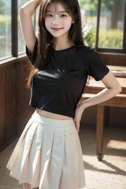 high quality work，actual work，Super premium graphics，8K HD CG Operation，High quality graphics、Short black bob and lip gloss)(((Roll up the skirt yourself)))，(I raised it myself)，suit)