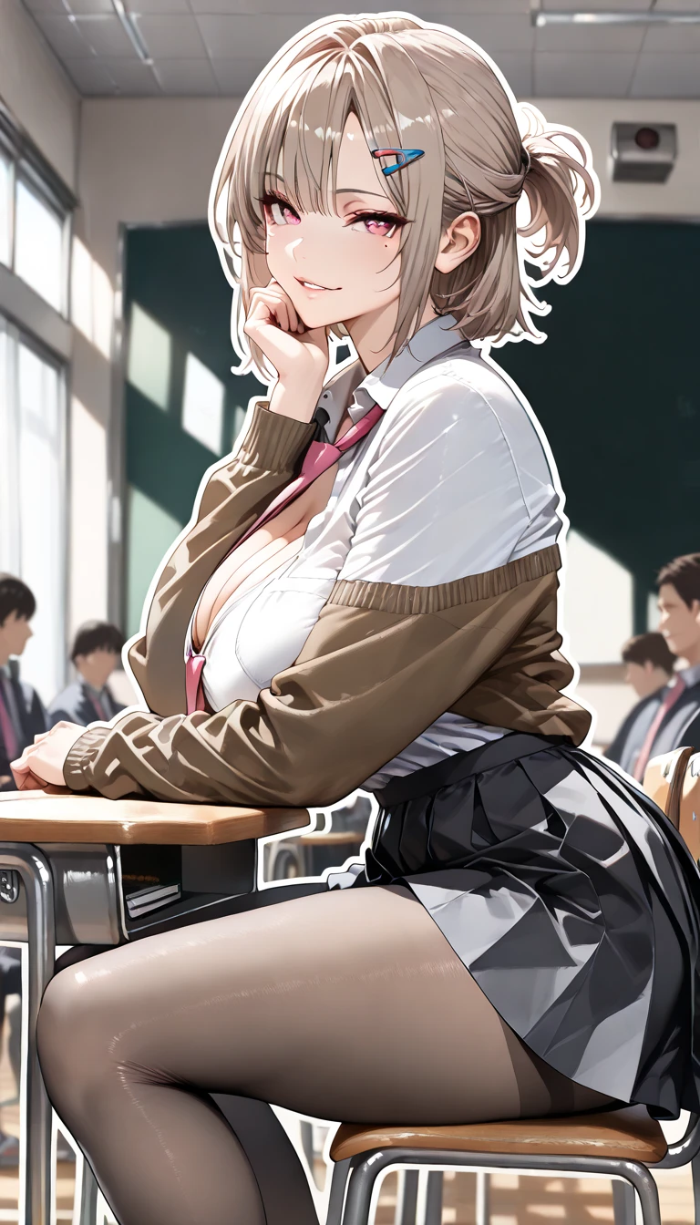 、(masterpiece、Highest quality)、Highest quality, Ultra-high resolution, (((masterpiece))), alone, Sweat、Big eyes, Composition from the front、Shortcuts、Embarrassed face、Blonde Hair、Cut your hair short、School classroom、Sailor suit、skirt、short hair、Browsing Caution、Upper body naked、Breasts exposed、Nipples、Large areola、Sitting in a chair without a backrest、Internal Medicine Examination、Woman showing her body、belly button、真Composition from the front、School Insurance Office、curtain、cubicle、window、door、Fluorescent lamp
