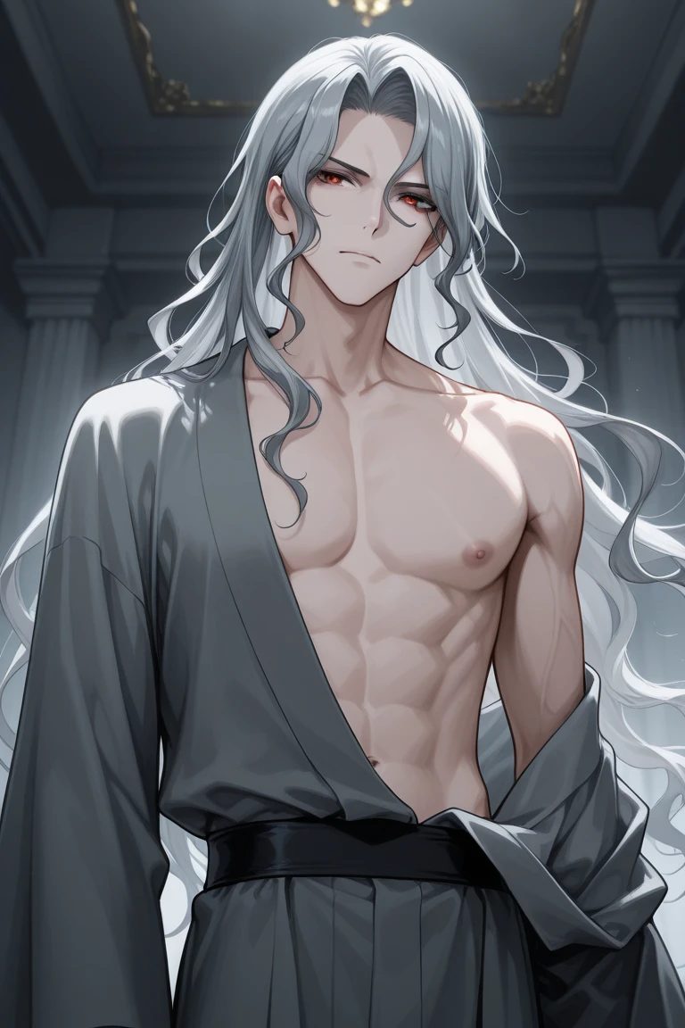 A tall, handsome, statuesque, masculine, adult man is platinum blond, he has tanned skin, blue eyes, long straight platinum hair, he is stripped to the waist, stands in the middle of the room, covers his groin with a large white towel. His hair is wet, his skin is wet. Realistic image (((8К, RAW-фотограф, Лучшее качество в лучшем случае, tшедевр: 1.4))), сверхвысокое разрешение, ультра - подробный, свет лампы, Красивый мужчина, голубые глаза, (подробные глаза, Глаза яркие:1.2), платиновые волосы длинные, загорелая кожа, пирсинг ушей, (идеальная анатомия:1.2), Высококачественная тень, естественное освещение, (белые блики:1.2), ночь, пасмурный день, (татуировки на руках:1.2), (звездное небо:1.2)