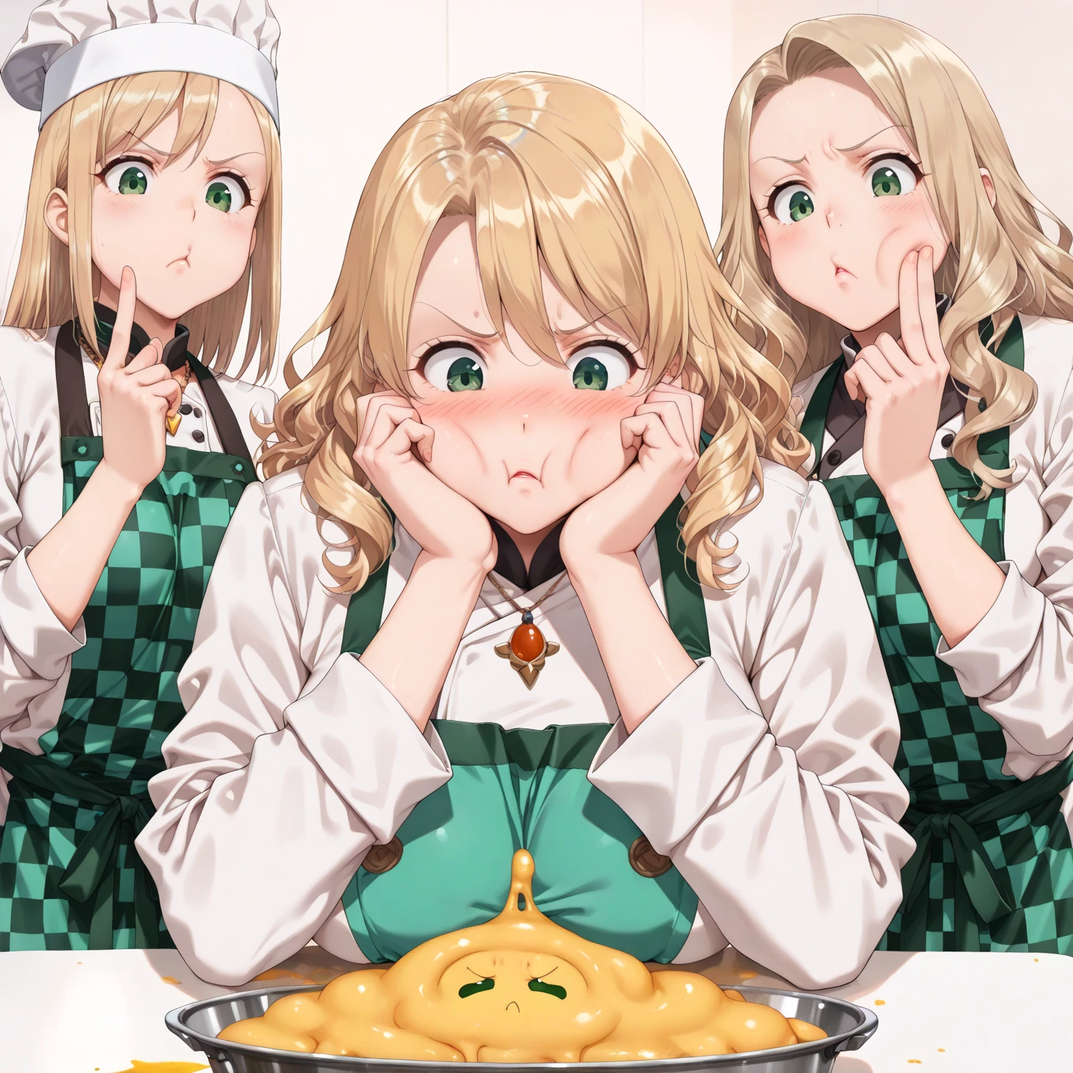 best quality, super fine, 16k, 2.5D, delicate and dynamic depiction, Kiss Shot Acerola Orion Heart Under Blade Shinobu Oshino finished product, stuffing a mouth full of Mister Donuts, satisfied expression, smiling face, sparkling and fluffy exciting effects