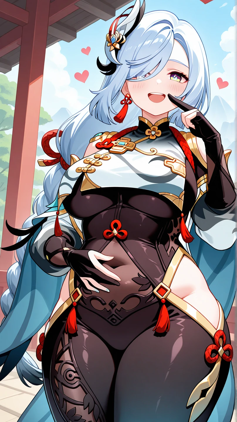 Beastman female、(masterpiece、top-quality、top-quality)、(((Beautiful anime style girl、)))、20yr old、oversize model、((((super gigantic breast)))、(((Gray wavy hair)))、Extreme details、colourfull、Groism、Wild theme、sharp canines、Art concept art by Can Riffis and Vadimukasin、Ethereal、Carrying a sword、Wearing a left eye patch、is standing、flawless、Pure form、the golden ratio、、Khan Griffith、Wadim Kashin、john william waterhouse、abstract art、 (masterpiece、top-quality、hight resolution: 1.4)、More about realism、intricate-detail、4K、color splashes、line-drawing、Fibonacci、