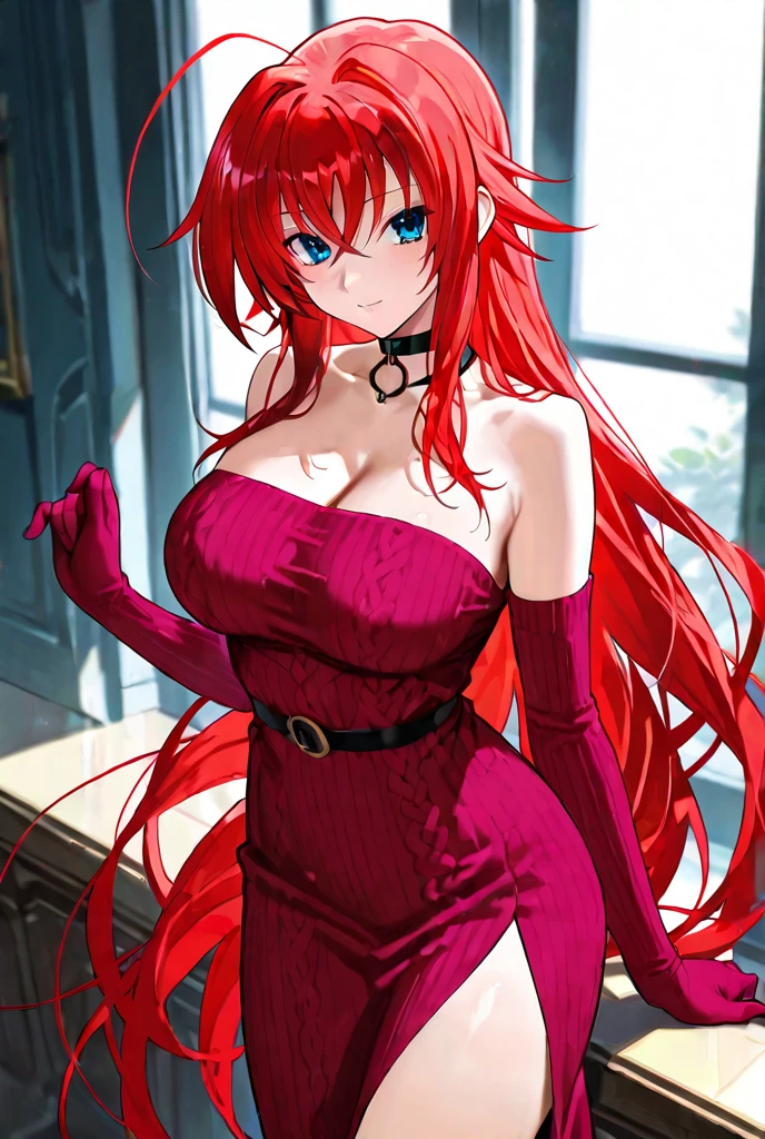 cowboy shot, straight-on, serious,  <lora:pride_royal_V2:0.95> pride royal Ä±v, purple eyes, red hair, swept bangs, long hair, red dress, red coat, <lora:tezy8 - Tezy8 Style:0.7> tezy8,, absurdres, ultra detailed, masterpiece, best quality, aesthetic, detailed,