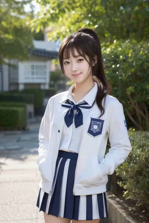 Girl Uniform Big Smile Tears Long Hair Mesh