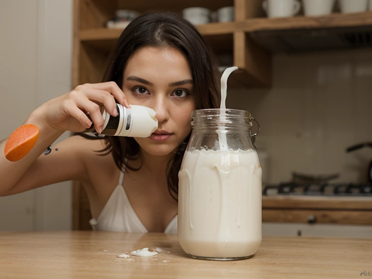 girl with baby sucking milk