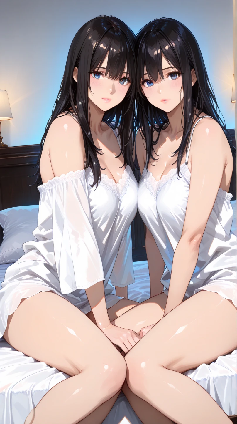 (A superb exquisite Kousaka Reina), (Kousaka Reina:1.5),
(photo realistic:1.4), (hyper realistic:1.4), (realistic:1.3),
(smoother lighting:1.05), (increase cinematic lighting quality:0.9), 32K,
1girl,16yo girl, realistic lighting, light on face, ray trace, (brightening light:1.2), (Increase quality:1.4),
(best quality real texture skin:1.4), finely detailed eyes, finely detailed face, finely quality eyes,
(tired and sleepy and satisfied:0.0), ((face closeup)),
(large chest), (Perfect Body Proportions), (slender Body Proportions),
(bedroom), super sexy pose, super sexy nude model, mekosuji, cute nipple,
(Increase body line mood:1.1), (Increase skin texture beauty:1.1),
She is sitting on the bed, knees apart and legs spread, allowing me to see her vagina.