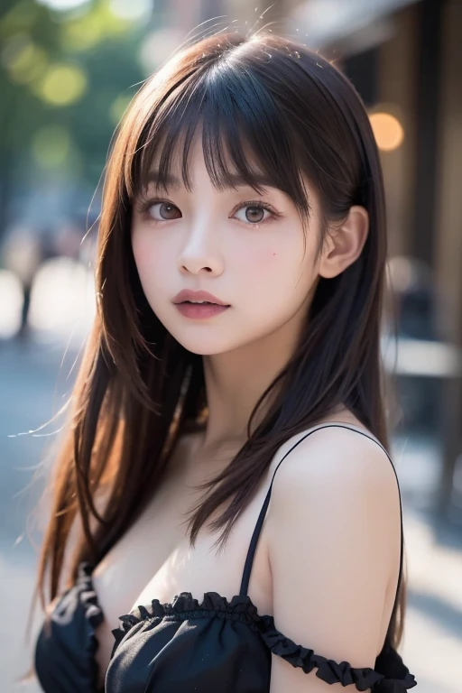 tall body, tall, long legs, mature female, mature, adult, close up, portrait, upper body. solo. blurred background,
eft_liw_chika, 1girl, fujiwara chika, blue eyes, solo, bow, hair bow, pink hair, black bow, , shuuchiin academy , bangs, looking at viewer, long hair, blunt bangs, parody, closed mouth, portrait, collarbone, whole bod:2.0、Huge breasts:1.5