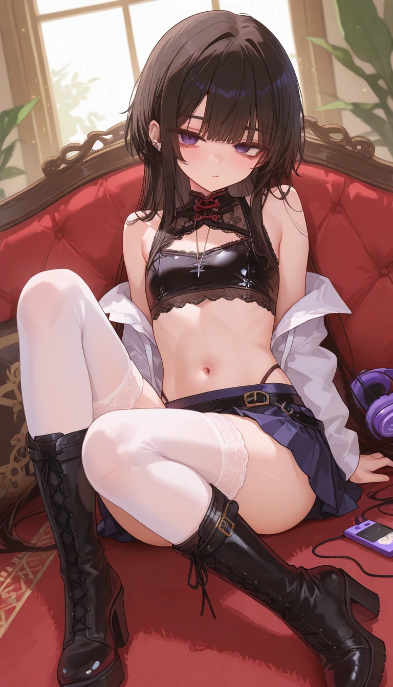 NSFW、highest quality、All limbs、full finger、one beautiful woman、beautiful big breasts、(((A woman wearing a torn school swimsuit、A woman wearing torn brown pantyhose)))、(((torture、women in prison、women are detained、woman stretches her arms upward、woman hanged with chains、Feet not touching the ground、The woman's right arm is chained、pulled to the top right、The woman's left arm is chained、pulled to the top left、The woman's right leg is chained、pulled to the bottom right、The woman's left leg is chained、pulled to the bottom left)))、,cum, nipples, penis, open mouth, censored, sex, black hair, closed eyes, vaginal, hetero, long hair, cum in pussy, blush, pubic hair, large breasts, sailor collar, bangs, 1boy, female pubic hair, spread legs, pussy, , pillow, on back, white shirt, shirt, long sleeves, lying, skirt, black jacket, open clothes, serafuku, thighs, jacket, ahoge, saliva, heart, clothes lift, solo focus, shirt lift, sweat, overflow, on bed, missionary, open jacket, neckerchief, blue sailor collar, cum on body