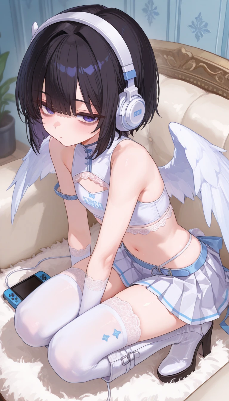 {{{masutepiece}}}, {{{Best Quality}}}, {{Ultra-detailed}},  {{extremely delicate and beautiful}},(nffsw), (Best Quality, in 8K, 32K, masutepiece, nffsw:1.2),elementary student、a photo of a cute girl,8-year-old girl、 of the highest quality, Best Quality, Realistic, Unity, 32k wallpapers, Official art,(Childlike body),(child),(Luxury Maid Clothing:1.5),｛Maid costumes｝、（long  skirt）、(no-pantie:1.5),(Gorgeous headphones:1.3),(A big smile:1.3),(Sweaty skin:1.5),（Juvenile body）,(Unripe々Shishi Body）、Black hair,(Very short hair:1.3),,(,(Full body:1.2),｛Sexy body｝、(skirt rift :1.7),(Not wearing shorts?:1.3),（I'm not wearing panties）,｛pubick hairｵﾏﾝｺ},、、、(Mid summer:1.5),(Angle from below:1.5),(Spread legs),（clean legs）,childishｵﾏﾝｺ、ｵﾏﾝｺthe shape of the is clear、rather small breasts、flat breast、｛｛Dress is sheer｝｝,｛lace dresses｝,{{The is protruding}}、｛｛ｵﾏﾝｺis out｝｝、｛Dress with visible nipples｝,,{Papillae visible through clothes｝,｛Pink papillae｝、pointed papillae 、｛｛pointed Nipple｝｝、ｵﾏﾝｺthe shape of the is clear、｛Pinkｵﾏﾝｺ},Pink、、,｛｛Bold open-legged pose｝｝、｛Vulgar poses｝