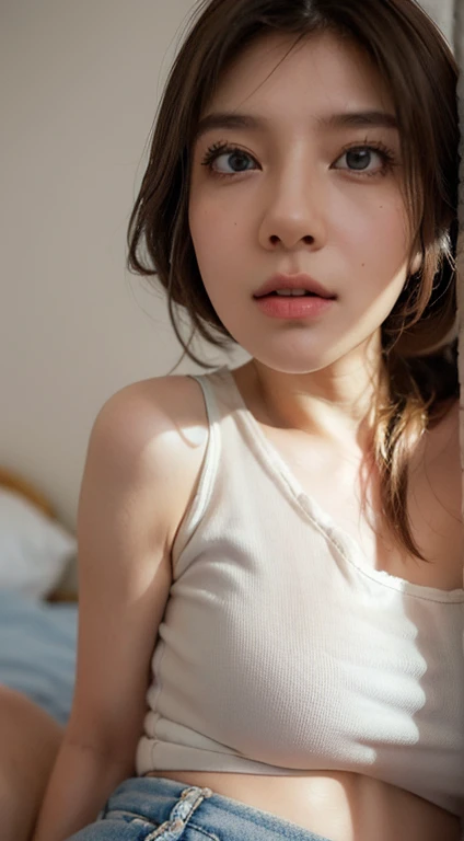 (((NSFW))), ((Perfect beauty)), 20 year old Japanese woman, Woman in see-through underwear, RAW Photos, (8k、highest quality、masterpiece:1.2)、(Intricate details:1.4)、(Photorealistic:1.4)、Complex 3D rendering with ultra-detail, Vivid details, Super Detail, Realistic skin textures, Face in detail, Beautiful details in the eyes, Very detailedな CG Unity 16k 壁紙, compensate, (Detailed Background:1.2), (Realistic, photoRealistic:1.37)Very detailedな顔と肌の質感, (Beautiful Eyes),Very detailed, Focus your eyes clearly, Nose and mouth,Face Focus, Symmetrical face,Realistic nostrils、Angle from below、Sweaty skin、Lighting that accentuates skin that shines with sweat、Skin shiny with sweat、Shiny skin、(Wet and shiny tongue). ((Perfect beauty)), 20 year old Japanese woman,((Camel Toe)), Exposed slim thighs, ((See-through lace underwear)), ahegao, ((Drooling)), ((The background is the Aegean Sea)), Slim and perfectly proportioned, ((Spilling CALPICO)),