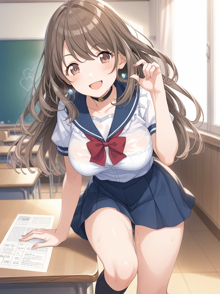 (((pixel-perfect, detail-perfect))), solo, 1girl, kotori minami, , looking at viewer, smile,big breasts,nsfw,miniskirt,socks,sleeveless