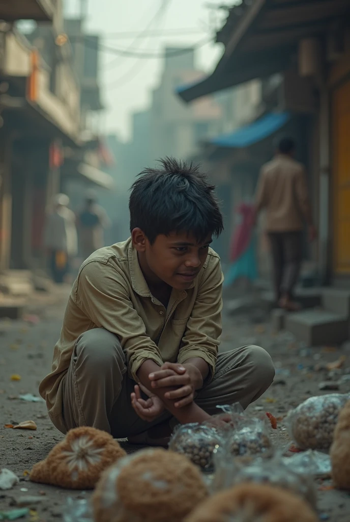 Poor child man sad moment with no dad