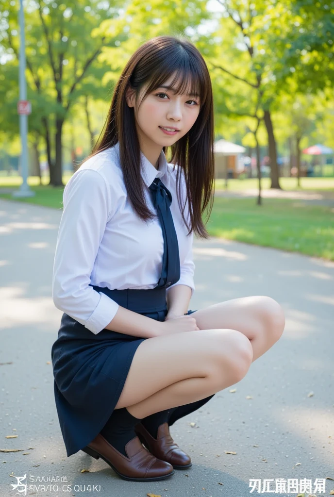 ((top-quality、in 8K、masterpiece:1.3、Raw photo))、Super high quality photos, In the tropical jungle, ((Wearing business suit jacket and skirt)), ((Wear a white blouse shirt under the jacket)), ((Perfect beauty 20 year old idol Japan woman)), ((a smile)), ((protruding nipples under the shirt,,)), ((slim figure)), ((Slim legs)), ((slim thigh)), ((Perfect beauty 20 year old idol Japan woman)), (Photorealistic: 1.4), (Ultra-high detail), (hyper realisitic: 1.4), (Realistic: 1.3), (Smooth lighting: 1.05), Full body, 1girl in, Solo, (Japanese actressl), 20yr old, cinematlic lighting, ((slim figure)), ((Leaner figure)), Good anatomy, Correct anatomy, In the tropical jungle, ((Perfect beauty 20 year old idol Japan woman)), ((slim figure)), ((Slim legs)), ((slim thigh)), ,((Perfect beauty)), ((He has a small camping bag in one hand.)), ((squatting)), ((Panties are visible through the skirt)), ((a smile)), ((camel's toe)), ((legs slightly apart)),