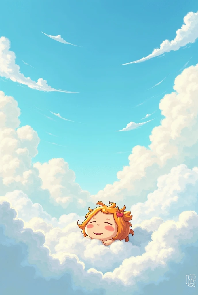 Angel baby lying in clouds, cute, warm, sunlight shining on him, in dark background, dynamic magic light golden flowing clouds, a, beautiful starry sky thick acrylic paint, soft lighting, bright, morning light, dreamy shadow, diorama style, illustration, fantasy style, pastel color, medieval, fantasy float, tyndall effect, 8K