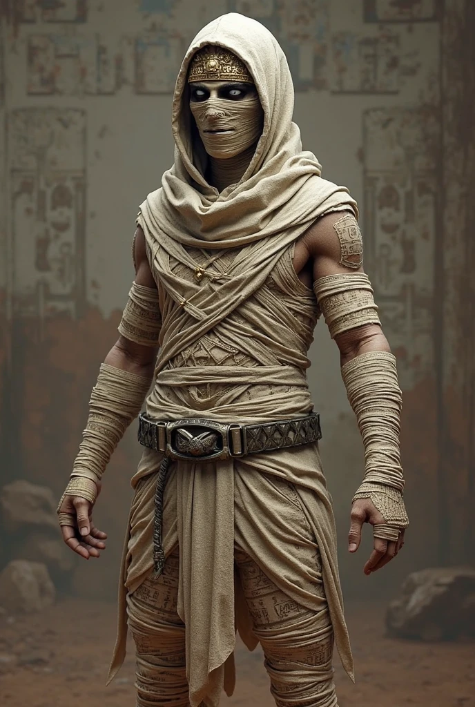 Mummy costume PUBG character without shoes on white background