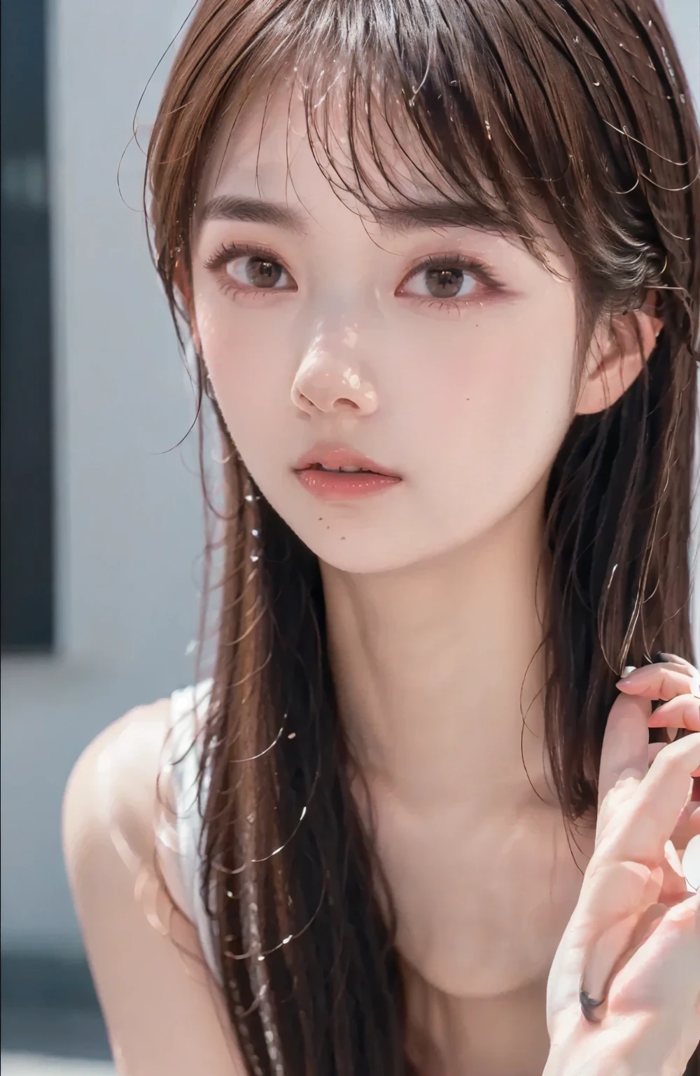 (Raw photography、top-quality)、(realisitic、Photorealsitic:1.3)、top-quality、masterpiece、extremely delicate and beautiful、A highly detailed、nffsw、A sense of unity、2k wallpaper、magnifica、Beautiful in every detail、masterpiece、浅笑、top-quality、Highly detailed ticker Unity 8K wallpapers、huge filesize、ultra-detailliert、hight resolution、ighly detailed、Female 1 Person、Slim body、D-cups、(Black Leotard Top:0.7)、(Pink skirt:1.2)、(Bun hair)、(brown haired)、Look at the front、Sharp Focus、Face Close-up、pureerosface_v1:0.8 Short Hair