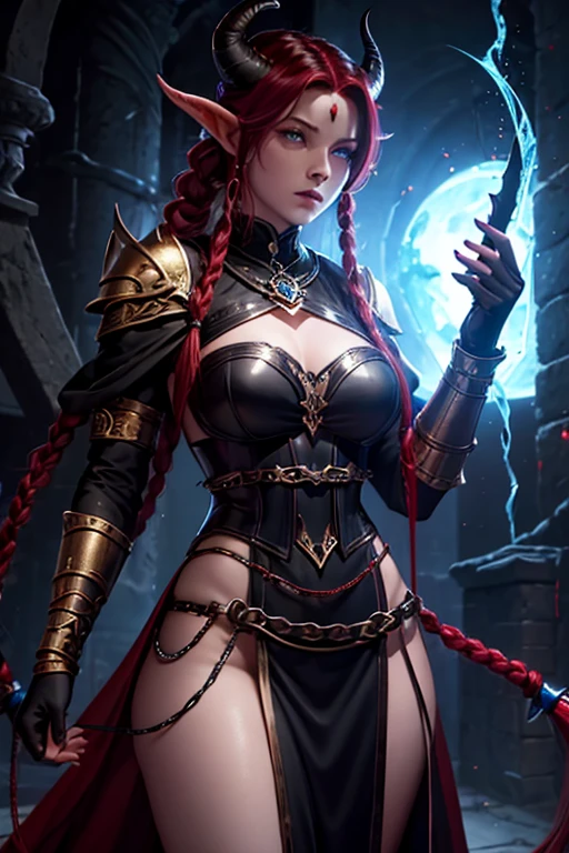 Realistic high quality cinematic photography of a portrait of a beautifull very curvy space pirate queen