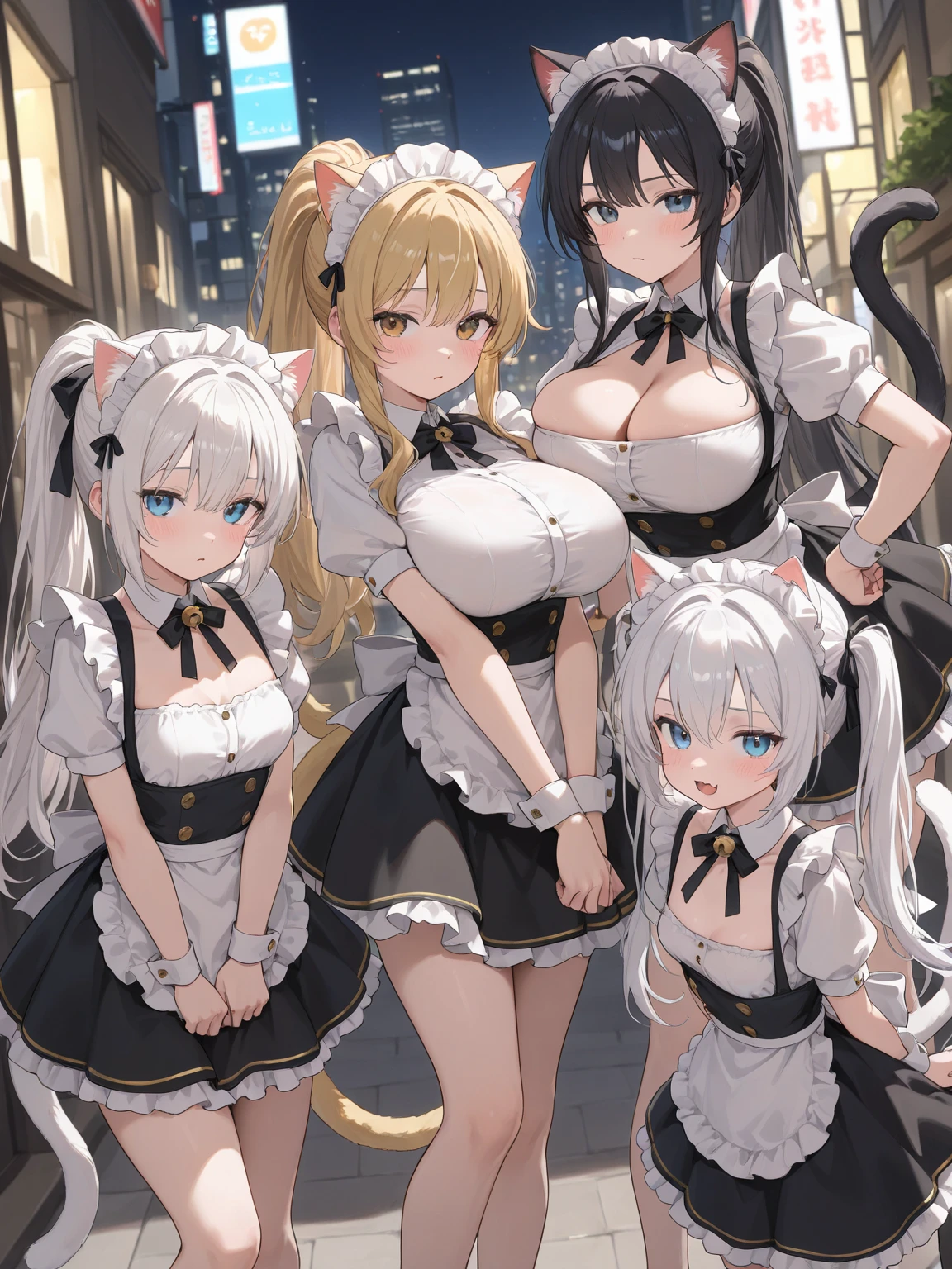 (NSFW), (((four girls))), (((girls group))), (((Group illustration))), ((girls sitting bed)), ((close-up girls)), (on large white bed), (in bedroom), ((glamour bodys)), ((Various expressions)), (night), (erotic girls), (sensual girls), (warm color scheme), Extremely exquisite body, beautiful detailed glow, cinematic lighting, 4K illustration, masterpiece, best quality, by top artist, by famous artist, by plo artist, 

Fantasy, (((Dirndl))), ((bare shoulders)), ((breast cleavage)), ((mini skirt)), (((animal girls))), ((animal ears girls)), ((animal tails girls)),