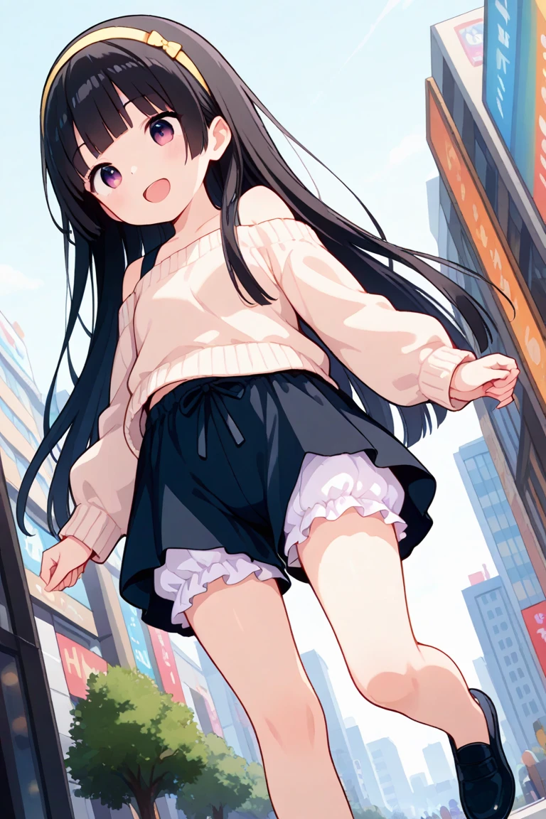 from below , hairy rabbit mom , round face , (tilt face:1.1) , (half-open wink:1.2) , moist round eyes , Swollen cheeks , dark color hair , long hair , Maternal smile , glossy lips , summer dress , upskirt , skateboard park , ride on skateboard , (high speed Blur:1.3) , Hair fluttering in the wind , (To land a trick)