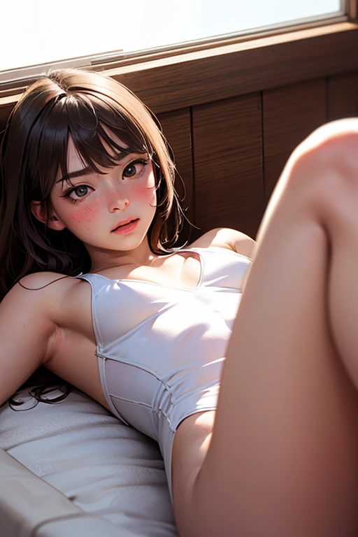 a girl with bikini sexy in the bed