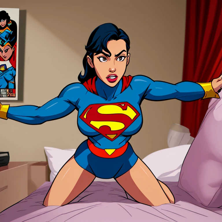 DC Comics, Supergirl, skirt raised, White-panties,high kick