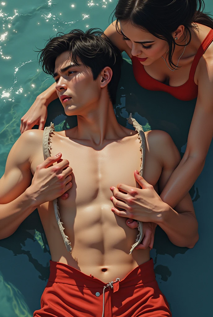 male Age 18 swimwear hawaii lifesaver smile