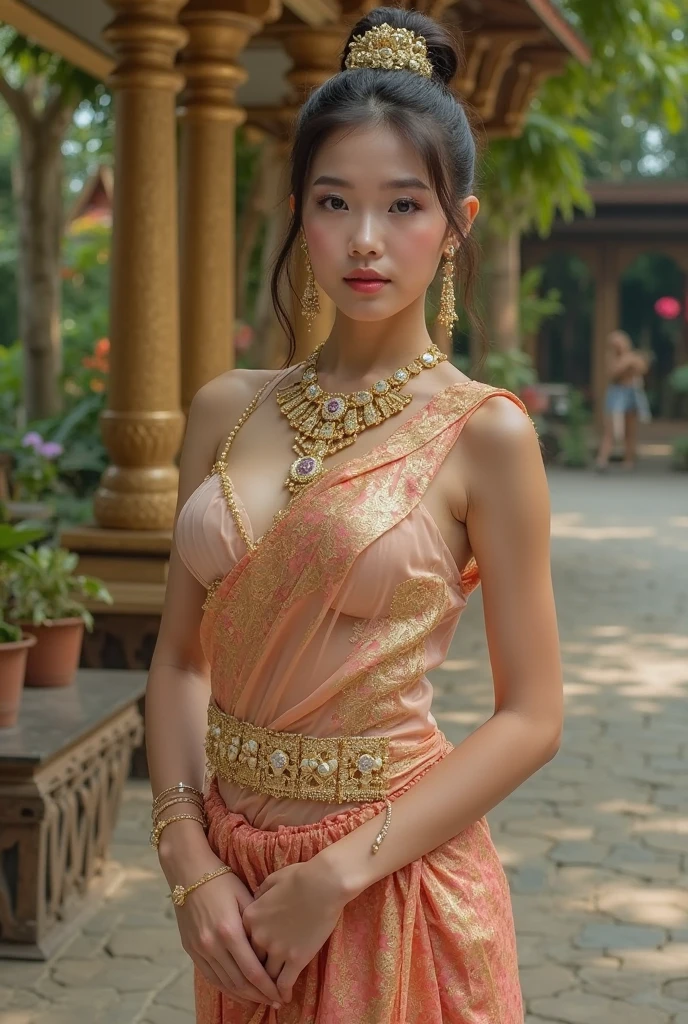 Group of 5 princesses,(5 young women,many young women), (in the bedroom), Various hair styles, harem, Wear a strapless Thai dress...,(shiny armor, Beautiful crowns and jewelry,Patterned crystal jewelry) at night, detailed face, big breasts,Breast curtain, short skirt, mule, Sleeveless , Show your armpits, at night, starry at night,(large areolae:1.4,pink,The nipples are clearly visible.....),Lift the skirt,pee,peeing