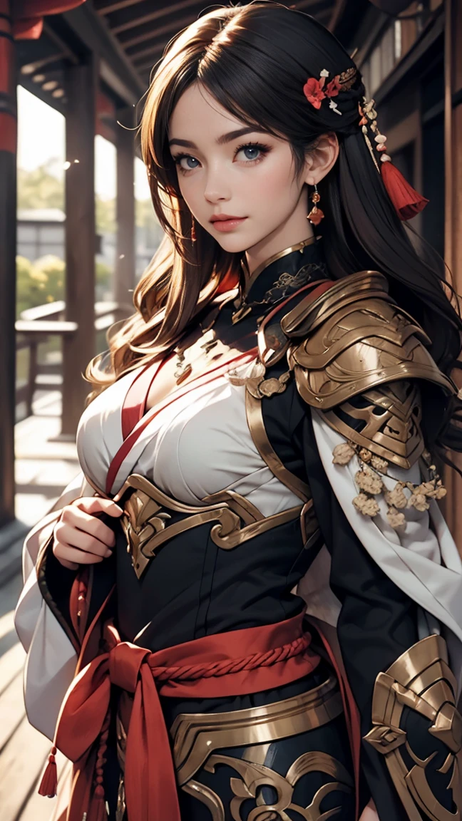 offcial art,统一 8k 壁纸,ultra detali,Beauty and aesthetics,hightquality,beatifull,a masterpiece of,the best quality,Girl Huge breasts,Figures,statues,Chinese elements,swordsmen,simplebackground,long-sleeves,long trousers,Exocet suit,