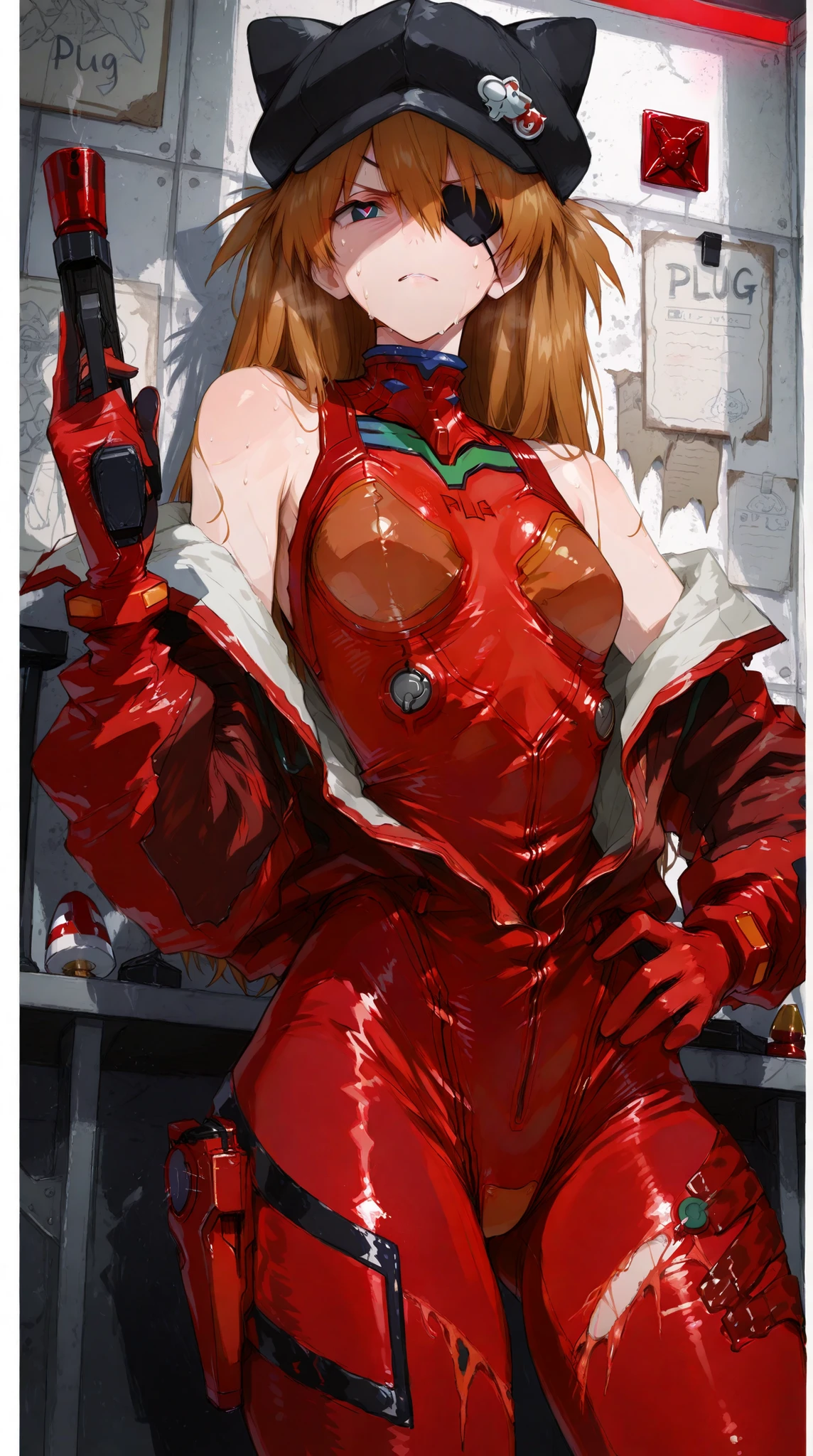 (masterpiece:1.2), best quality, original, extremely detailed wallpaper,
((floating on glass light pedestal), (floating body in cylindrical glass showcase:1.7)), (glass surface:1.5), immersed in water,
solo, (girl plastinated specimen:2),
long shiny red hair, (floating hair:1.5), (parted bangs:1.5), hair over one eye,
glowing eyes, blank eyes, wide-eyed, rolling eyes, long eyelashes, parted lips, lip gloss,
(flesh torso:1.8), (missing limb:1.5), forehead,