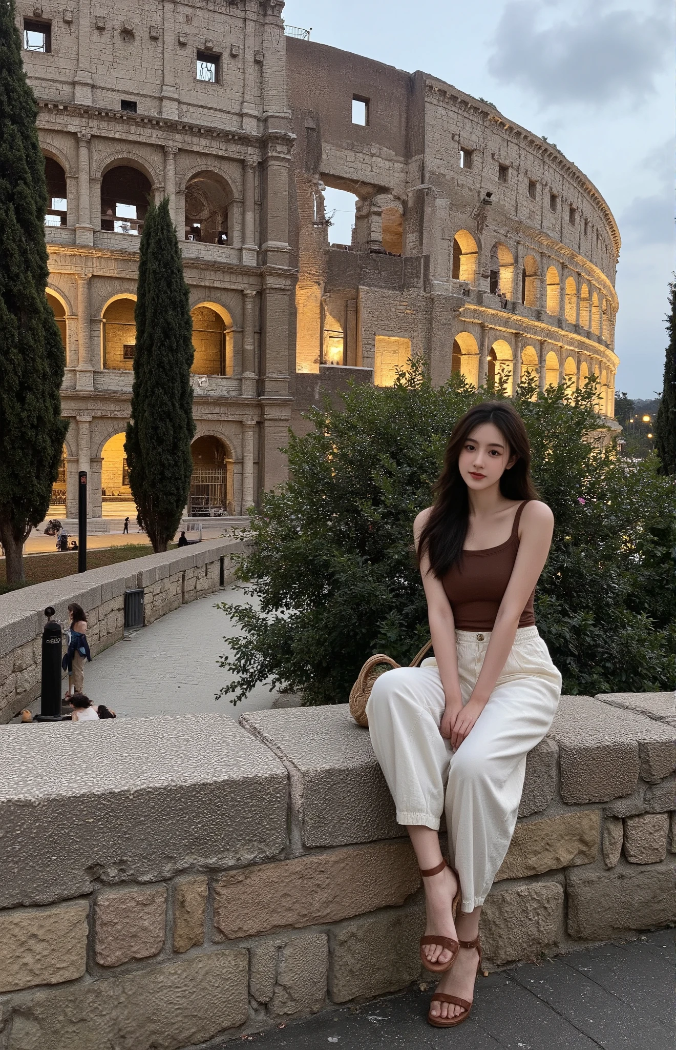 (masterpiece,best quality,ultra highres:1.1),uncensored,prefect lighting,side_light,rating_explicit,(blurry_background:1.3),BREAK
beautiful face,exquisite face,sweat and pure,
1girl 18yo is japan actress,
<lora:neg4all_bdsqlsz_xl_V7:1>,<lora:RMSDXL_Enhance:1>
<lora:sylm_XL_0:1>,sylm,satomi_ishihara,
makeup,portrait,(very long hair:1.2),
outdoors,the roman colosseum in the background,