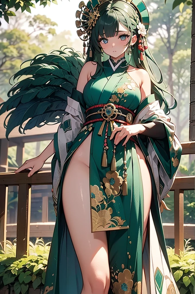 ((Highest quality)),(Ultra-high resolution),(Ultra-detailed new),(Detailed Description),((The best CG)),(masterpiece),Highly detailed art,A wonderful new art form,(Art with precise details:1.5), (One woman:1.4),Beautiful and well-proportioned face:1.6,(Deer horn:1.3),discharge:1.8,(Sharp green eyes:1.6),(See-through dress:1.6),(Tribal:1.3),hoof:1.1