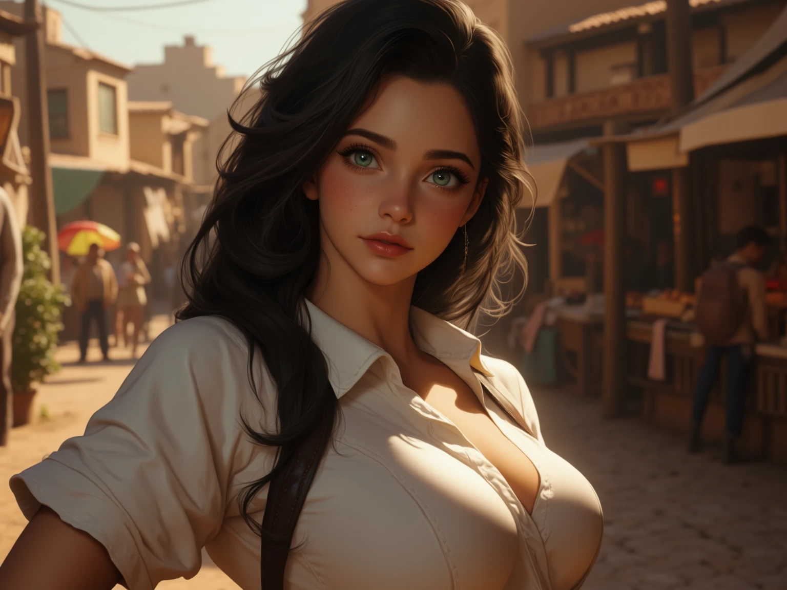 masterpiece, Best quality at best, 1girl, hinata hyuuga, ((medium sized breast:1.3)), shocked expression, (upperbody closeup), Raised sexy, alleyway, intricate details, realistic lighting, cinematic composition, dramatic shadows, vibrant colors, beautiful detailed eyes, beautiful detailed lips, extremely detailed eyes and face, longeyelashes, photo-realistic, cinematic lighting, dramatic atmosphere