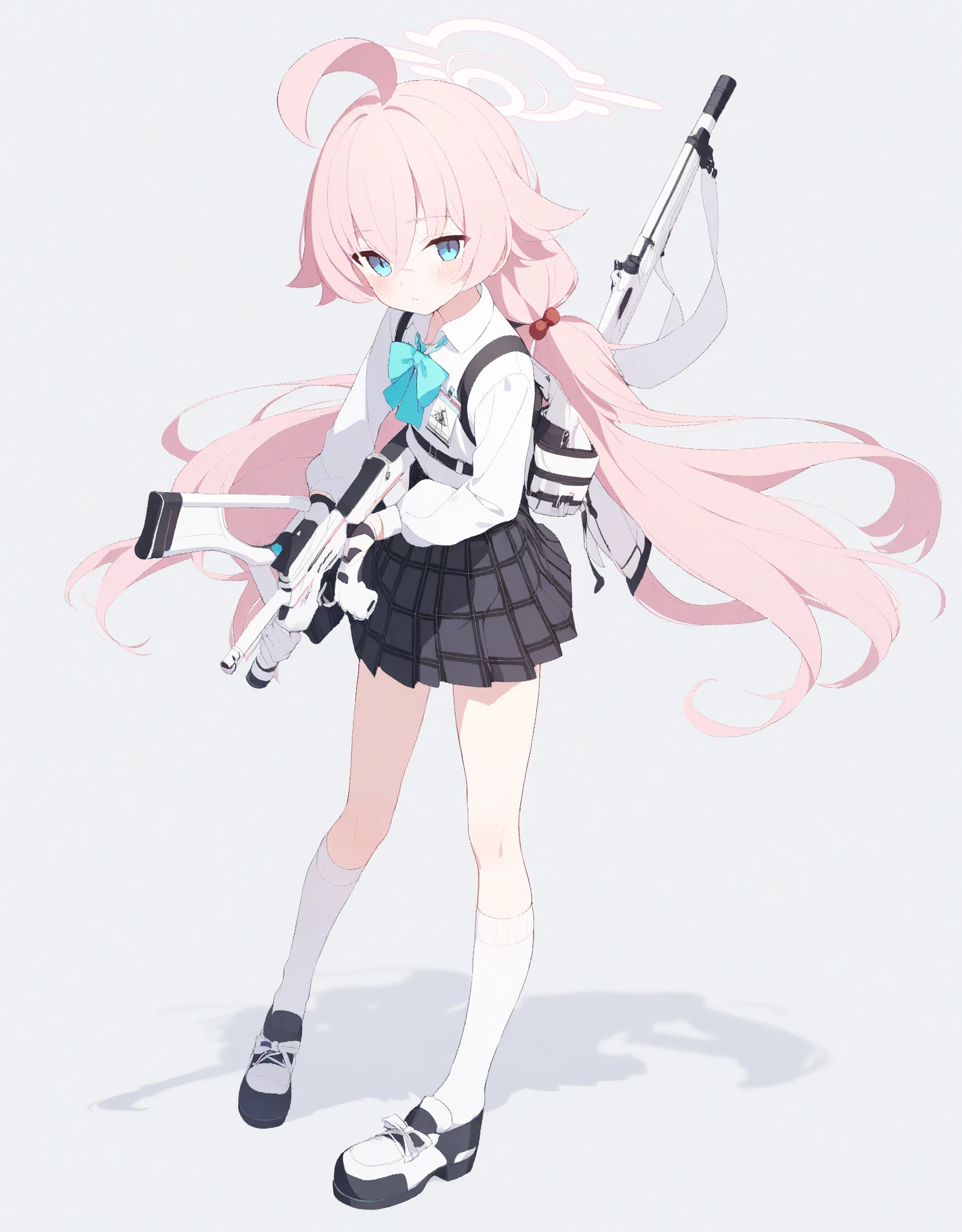 koyuki \(blue archive\),1girl, solo, running, halo, hooded_jacket, simple_background, open_mouth, gloves, white_background, black_skirt, twintails, pleated_skirt, long_sleeves, hood_down, holding_gun, knee_pads, full_body, rifle, fang, shotgun, ahoge, white_footwear, white_jacket, sneakers, white_thighhighs
<lora:koyuki_(blue_archive)_image708_2023-11-28-000012:1>halo. gorgeous,key visual, vibrant, studio anime,award-winning, professional, highly detailed,high budget, cinemascope
