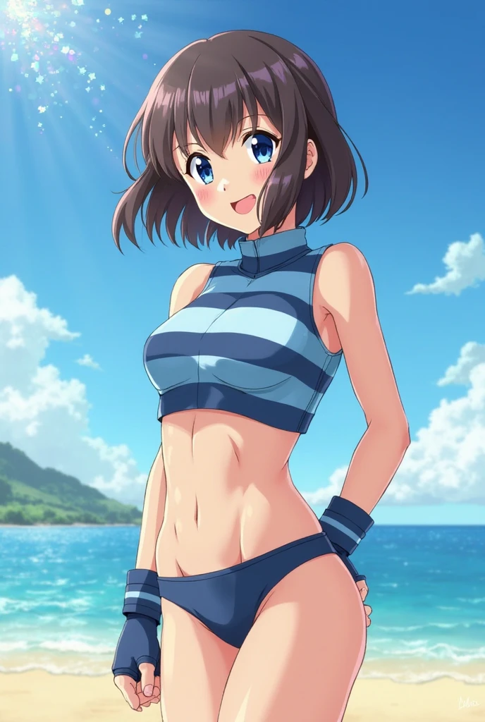 Megumi Amano、Shiny brown hair, Twin tails, Beautiful Blue Eyes、Small waist、Small breasts、Modest chest、smile、Sparkling eyes, (fine grain)、Very fine eye、Very detailed顔, Very detailed目, Cowboy Shot、
very cute and beautiful girl,(Very exquisite beautiful face and eyes),(Blue swimsuit),
Are standing,Put your arms behind your back,Poolside,Small colorful flowers blooming in the meadow,
(smile),View your viewers,,Cowboy Shot,
(Highest quality,masterpiece),Absurd,High resolution,Very detailed,Very detailed,32K,
Movie Scenes,Detailed Background,alone,Dynamic Angle,
Hair blowing in the wind,Beautifully detailed skies,(Realistic),