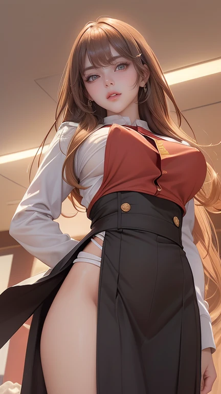 ((A beautiful and cute woman is changing her clothes)), ((A 22-year-old beauty)), ((A shy smile)), ((Long shiny hair)), ((A plump bust)), ((Miniskirt)), ((Blouse)), ((Gradient eyes)), ((The background is a night view of the city)), Attractive makeup, Single view, NFFSW, UHD, Retina, Masterpiece, Accurate, Anatomically, Scientifically Correct, Textured Skin, Super Detail, High Detail, High Quality, Award Winning, Top Quality, High Resolution, 1080P, HD, 4K, 8k, 16k