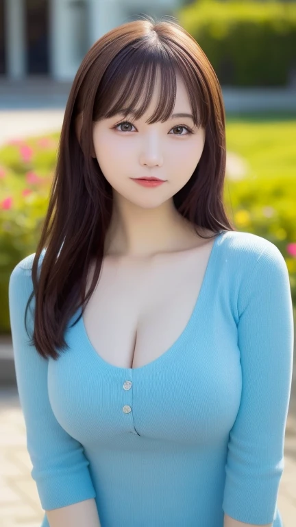 Bright expression、photography realism、best quality、Ultra-high resolution、picture、Very beautiful Nordic girl photos、Lovely and beautiful facial details、Beautiful Bangs、Alice in Wonderland、20 years old、Fair and shiny skin、露出脸部的Bangs、Bangs 、Hair between the eyes、Extra long hair、Charming Bright Natural Silver Extra Long Straight Fine Hair、Make hair smoother、Bright light blue big eyes are bright, beautiful and charming、open chest、Winter clothes、Eyeliner、Double eyelids、erect nipples
